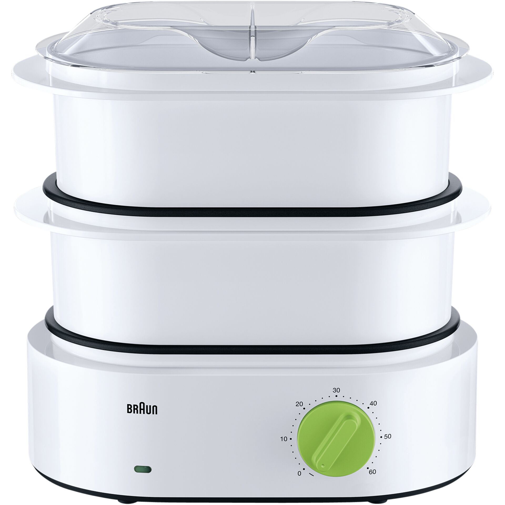 Vaporiera Braun FS3000 Tribute Collection, 2 Cestelli Da 3.1 L, Cestello Per Riso, Potenza 850 W, Timer 60 Minuti